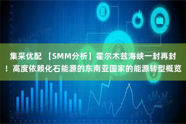 集采优配 【SMM分析】霍尔木兹海峡一封再封！高度依赖化石能源的东南亚国家的能源转型概览