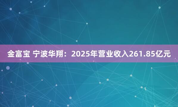 金富宝 宁波华翔：2025年营业收入261.85亿元