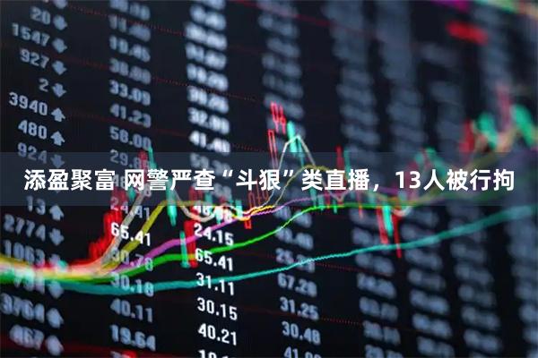 添盈聚富 网警严查“斗狠”类直播，13人被行拘